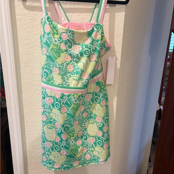 Lilly Pulitzer Vibrant Green and Pink One Piece Swimsuit - Picture 3 of 8